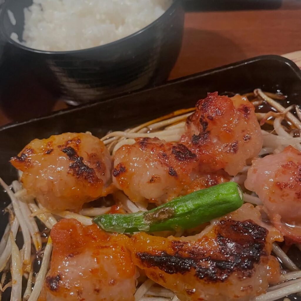 博多もつ鍋龍の牛もつの辛子味噌焼き